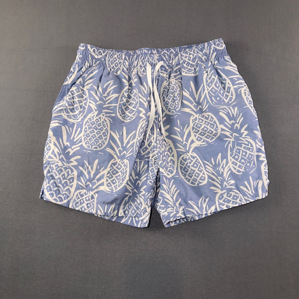 Chubbies Mens Blue White Pineapple Swim Trunks Shorts Size Medium 5.5 Inseam